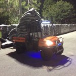 Night Install Mulch Installation at Night - No Problem